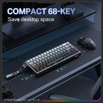 ONIKUMA G69 Teclado com Eixo Magnético com Fio e Iluminação RGB, 68 Teclas