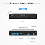 Kit Gravador de Vídeo em Rede com Câmara POE 4-Canais HD 5MP SriHome NVS005-POE065, 5MP 4-Canais