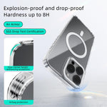 Capa transparente para telemóvel ABEEL MagSafe com anel magnético colorido anti-riscos, para iPhone 13 Pro Max, para iPhone 13 Pro, para iPhone 13