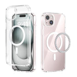 Capa transparente para telemóvel ABEEL MagSafe com anel magnético colorido anti-riscos, para iPhone 13 Pro Max, para iPhone 13 Pro, para iPhone 13