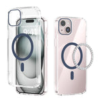 Capa transparente para telemóvel ABEEL MagSafe com anel magnético colorido anti-riscos, para iPhone 13 Pro Max, para iPhone 13 Pro, para iPhone 13