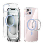 Capa transparente para telemóvel ABEEL MagSafe com anel magnético colorido anti-riscos, para iPhone 13 Pro Max, para iPhone 13 Pro, para iPhone 13