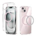 Capa transparente para telemóvel ABEEL MagSafe com anel magnético colorido anti-riscos, para iPhone 13 Pro Max, para iPhone 13 Pro, para iPhone 13