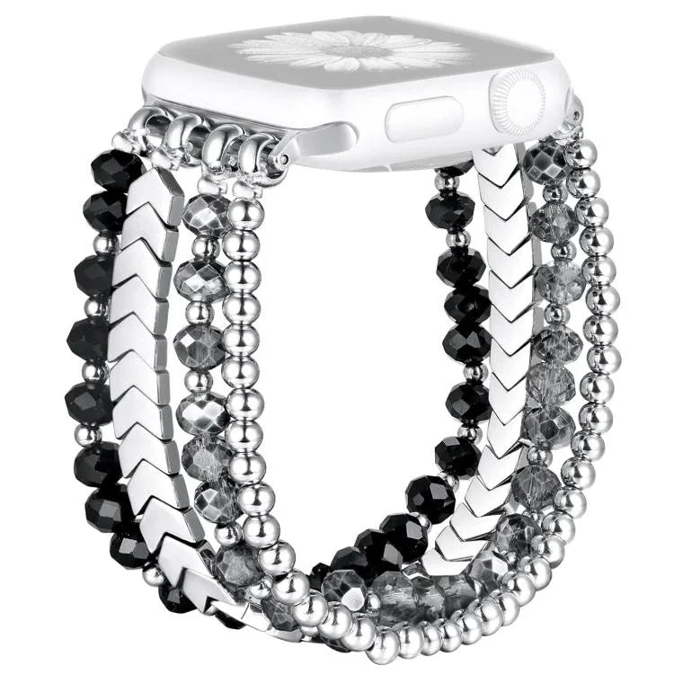 Bracelete Metálica xDfind Arrow com Contas de Cristal, Para Apple Watch 42 / 44 / 45 / 46 / 49mm, Para Apple Watch 38 / 40 / 41 / S10 42mm