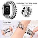 Bracelete Metálica xDfind Arrow com Contas de Cristal, Para Apple Watch 42 / 44 / 45 / 46 / 49mm, Para Apple Watch 38 / 40 / 41 / S10 42mm