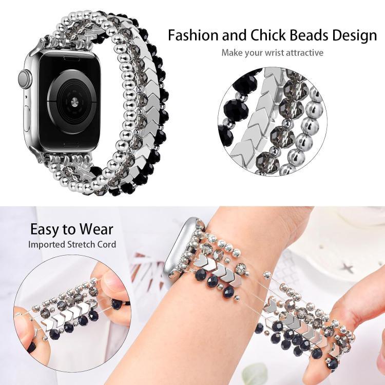 Bracelete Metálica xDfind Arrow com Contas de Cristal, Para Apple Watch 42 / 44 / 45 / 46 / 49mm, Para Apple Watch 38 / 40 / 41 / S10 42mm