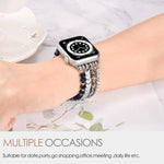 Bracelete Metálica xDfind Arrow com Contas de Cristal, Para Apple Watch 42 / 44 / 45 / 46 / 49mm, Para Apple Watch 38 / 40 / 41 / S10 42mm