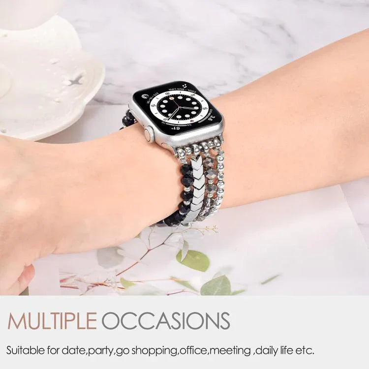 Bracelete Metálica xDfind Arrow com Contas de Cristal, Para Apple Watch 42 / 44 / 45 / 46 / 49mm, Para Apple Watch 38 / 40 / 41 / S10 42mm