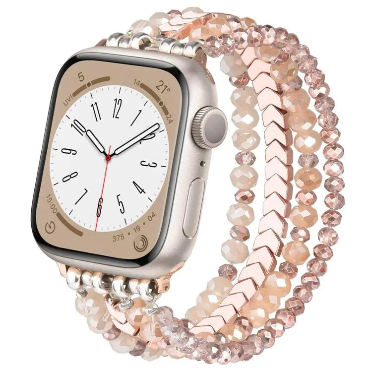Bracelete Metálica xDfind Arrow com Contas de Cristal, Para Apple Watch 42 / 44 / 45 / 46 / 49mm, Para Apple Watch 38 / 40 / 41 / S10 42mm