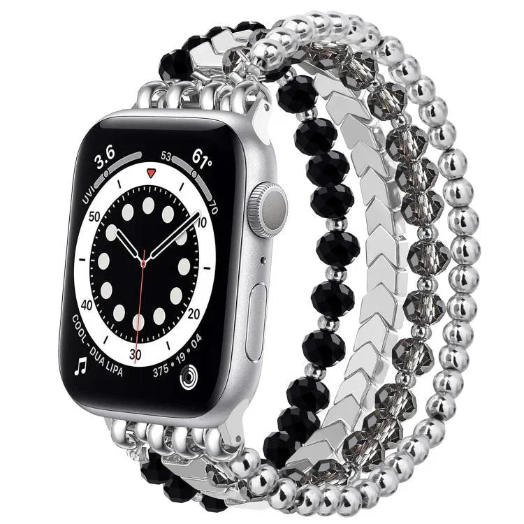 Bracelete Metálica xDfind Arrow com Contas de Cristal, Para Apple Watch 42 / 44 / 45 / 46 / 49mm, Para Apple Watch 38 / 40 / 41 / S10 42mm