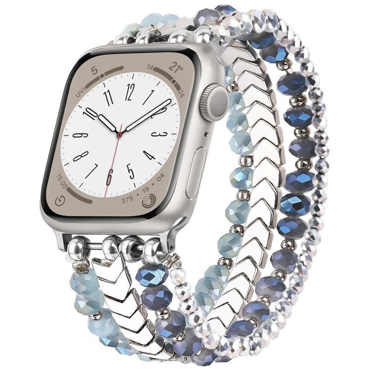 Bracelete Metálica xDfind Arrow com Contas de Cristal, Para Apple Watch 42 / 44 / 45 / 46 / 49mm, Para Apple Watch 38 / 40 / 41 / S10 42mm
