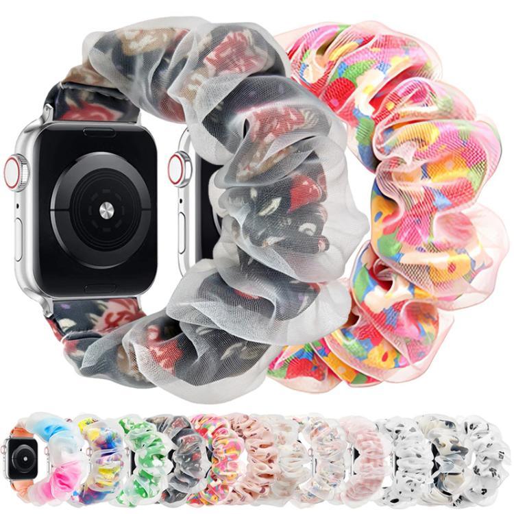 Bracelete xDfind Híbrida de Organza Dupla Camada em Poliéster, Para Apple Watch 42 / 44 / 45 / 46 / 49mm, Para Apple Watch 38 / 40 / 41 / S10 42mm