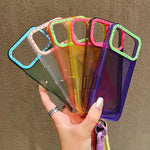 Color Contrast Lens Frame Transparent TPU Phone Case with Lanyard, For iPhone 17 Pro Max, For iPhone 17 Pro