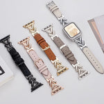 Bracelete xDfind Híbrida em Metal e Couro em Forma de V, Para Apple Watch 42 / 44 / 45 / 46 / 49mm, Para Apple Watch 38 / 40 / 41 / S10 42mm