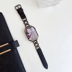 Bracelete xDfind Híbrida em Metal e Couro com Corrente de Ganga, Para Apple Watch 42 / 44 / 45 / 46 / 49mm, Para Apple Watch 38 / 40 / 41 / S10 42mm