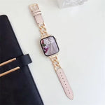 Bracelete xDfind Híbrida em Metal e Couro com Corrente de Ganga, Para Apple Watch 42 / 44 / 45 / 46 / 49mm, Para Apple Watch 38 / 40 / 41 / S10 42mm