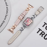 Bracelete xDfind Híbrida em Metal e Couro com Corrente de Ganga, Para Apple Watch 42 / 44 / 45 / 46 / 49mm, Para Apple Watch 38 / 40 / 41 / S10 42mm