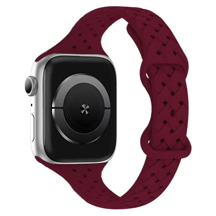 Bracelete xDfind em Silicone Trançado com Fivela Borboleta, Para Apple Watch 42 / 44 / 45 / 46 / 49mm, Para Apple Watch 38 / 40 / 41 / S10 42mm