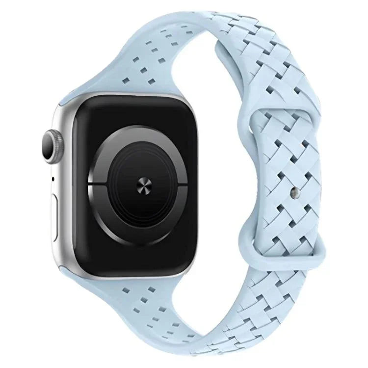 Bracelete xDfind em Silicone Trançado com Fivela Borboleta, Para Apple Watch 42 / 44 / 45 / 46 / 49mm, Para Apple Watch 38 / 40 / 41 / S10 42mm