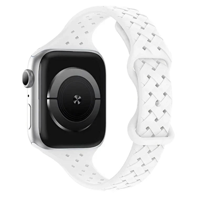 Bracelete xDfind em Silicone Trançado com Fivela Borboleta, Para Apple Watch 42 / 44 / 45 / 46 / 49mm, Para Apple Watch 38 / 40 / 41 / S10 42mm