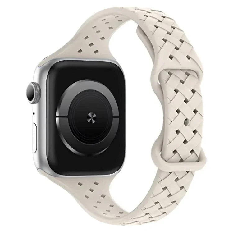 Bracelete xDfind em Silicone Trançado com Fivela Borboleta, Para Apple Watch 42 / 44 / 45 / 46 / 49mm, Para Apple Watch 38 / 40 / 41 / S10 42mm