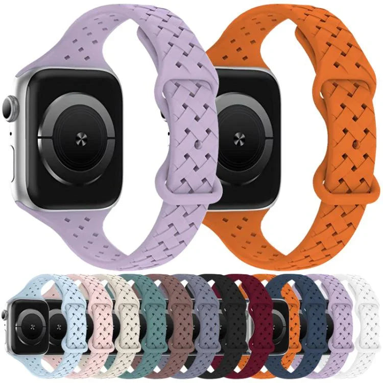 Bracelete xDfind em Silicone Trançado com Fivela Borboleta, Para Apple Watch 42 / 44 / 45 / 46 / 49mm, Para Apple Watch 38 / 40 / 41 / S10 42mm