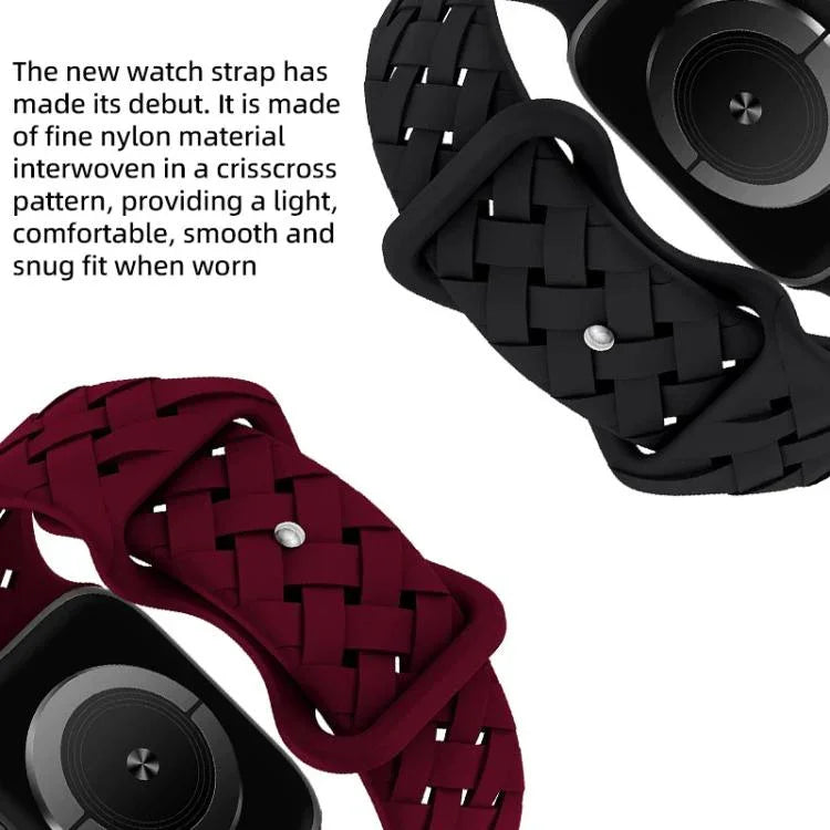 Bracelete xDfind em Silicone Trançado com Fivela Borboleta, Para Apple Watch 42 / 44 / 45 / 46 / 49mm, Para Apple Watch 38 / 40 / 41 / S10 42mm