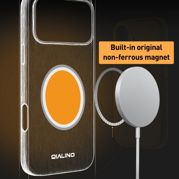 Capa para telemóvel em pele tecnológica QIALINO com MagSafe, Para iPhone 17 Pro Max, Para iPhone 17 Pro, Para iPhone 17, Para iPhone Air