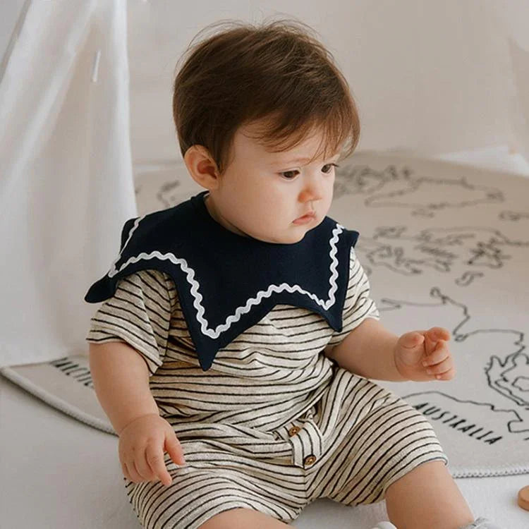 Benzdeer Baby Bib Infants Saliva Towel, Brown Striped Square Collar, Brown Striped Flower Shape, Beige Hexagon, Beige Square Collar, Chocolate Hexagon, Dark Blue Hexagon, Small Squares Hexagon, Apricot Plaid Flower Shape, Apricot Striped Square Collar