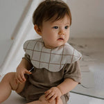 Benzdeer Baby Bib Infants Saliva Towel, Brown Striped Square Collar, Brown Striped Flower Shape, Beige Hexagon, Beige Square Collar, Chocolate Hexagon, Dark Blue Hexagon, Small Squares Hexagon, Apricot Plaid Flower Shape, Apricot Striped Square Collar