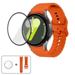 Pulseira de Silicone com Costura Ondulada e Filme Curvo 3D, Para Samsung Galaxy Watch5 Pro 45mm, Para Samsung Galaxy Watch5 40mm, Para Samsung Galaxy Watch4 44mm, Para Samsung Galaxy Watch4 40mm