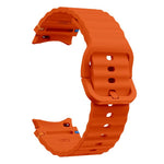 Pulseira de Silicone com Costura Ondulada e Filme Curvo 3D, Para Samsung Galaxy Watch4 Classic 46mm, Para Samsung Galaxy Watch4 Classic 42mm, Para Samsung Galaxy Watch5 Active 40mm, Para Samsung Galaxy Watch5 Active 44mm