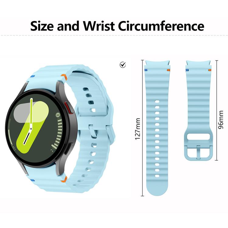 Pulseira de Silicone com Costura Ondulada e Filme Curvo 3D, Para Samsung Galaxy Watch4 Classic 46mm, Para Samsung Galaxy Watch4 Classic 42mm, Para Samsung Galaxy Watch5 Active 40mm, Para Samsung Galaxy Watch5 Active 44mm