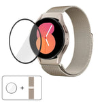 Pulseira de Relógio Milanesa Magnética em Aço Inoxidável com Filme Curvo 3D, Para Samsung Galaxy Watch4 Classic 46mm, Para Samsung Galaxy Watch4 Classic 42mm, Para Samsung Galaxy Watch5 Active 40mm, Para Samsung Galaxy Watch5 Active 44mm