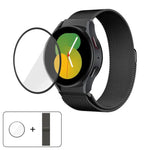Pulseira de Relógio Milanesa Magnética em Aço Inoxidável com Filme Curvo 3D, Para Samsung Galaxy Watch4 Classic 46mm, Para Samsung Galaxy Watch4 Classic 42mm, Para Samsung Galaxy Watch5 Active 40mm, Para Samsung Galaxy Watch5 Active 44mm
