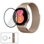 Pulseira de Relógio Milanesa Magnética em Aço Inoxidável com Filme Curvo 3D, Para Samsung Galaxy Watch4 Classic 46mm, Para Samsung Galaxy Watch4 Classic 42mm, Para Samsung Galaxy Watch5 Active 40mm, Para Samsung Galaxy Watch5 Active 44mm