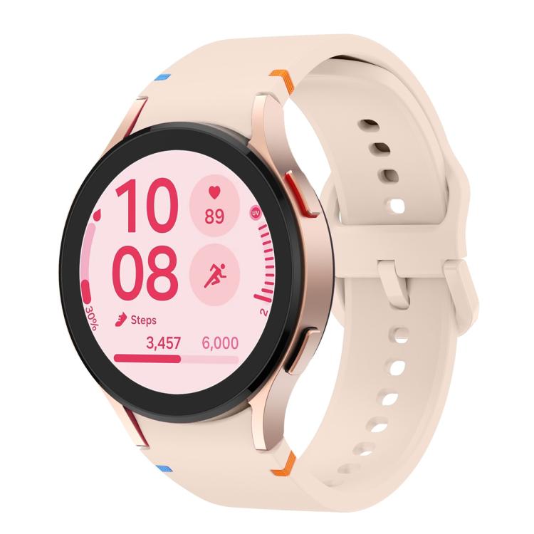 Pulseira de Relógio de Silicone com Costura Simples e Filme Curvo 3D, Para Samsung Galaxy Watch FE 40mm, Para Samsung Galaxy Watch7 44mm, Para Samsung Galaxy Watch7 40mm, Para Samsung Galaxy Watch6 Classic 47mm
