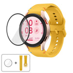 Pulseira de Relógio de Silicone com Costura Simples e Filme Curvo 3D, Para Samsung Galaxy Watch6 44mm, Para Samsung Galaxy Watch6 40mm, Para Samsung Galaxy Watch6 Classic 43mm, Para Samsung Galaxy Watch5 44mm