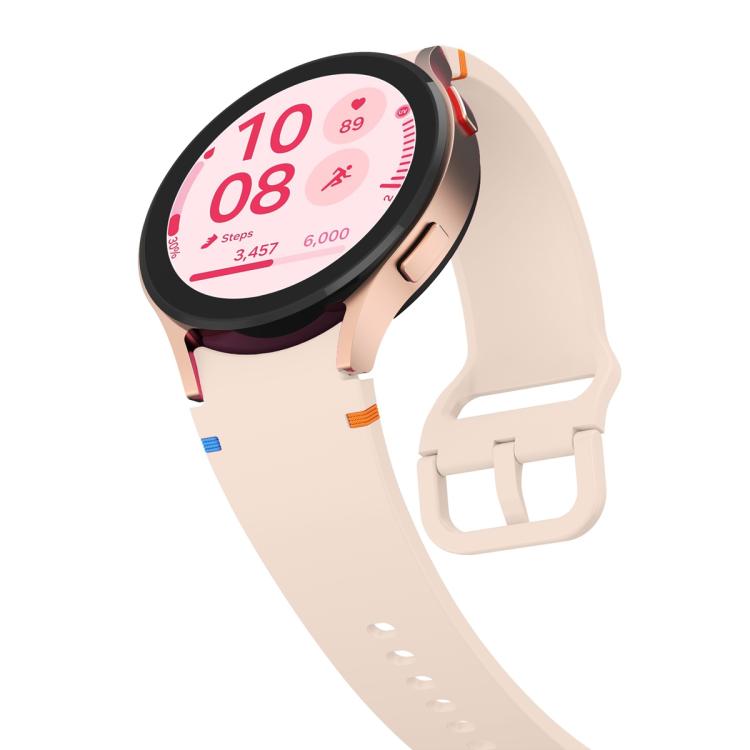 Pulseira de Silicone com Costura Simples e Filme Curvo 3D, Para Samsung Galaxy Watch4 Classic 46mm, Para Samsung Galaxy Watch4 Classic 42mm, Para Samsung Galaxy Watch5 Active 40mm, Para Samsung Galaxy Watch5 Active 44mm