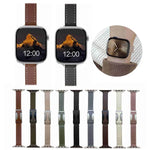 Bracelete em Pele Genuína Lisa de 14mm com Fivela Magnética, Para Apple Watch 46mm / 49mm / 45mm / 44mm, Para Apple Watch 42mm / 41mm / 40mm / 38mm