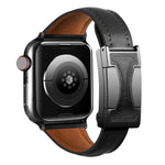 Bracelete em Pele Genuína Lisa com Fivela Magnética Pequena para Cintura, Para Apple Watch 46mm / 49mm / 45mm / 44mm, Para Apple Watch 42mm / 41mm / 40mm / 38mm