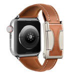 Bracelete em Pele Genuína Lisa com Fivela Magnética Pequena para Cintura, Para Apple Watch 46mm / 49mm / 45mm / 44mm, Para Apple Watch 42mm / 41mm / 40mm / 38mm