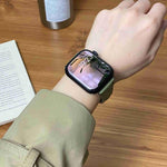 Bracelete em Pele Genuína Lisa com Fivela Magnética Pequena para Cintura, Para Apple Watch 46mm / 49mm / 45mm / 44mm, Para Apple Watch 42mm / 41mm / 40mm / 38mm