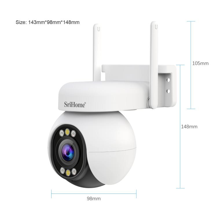 Câmara PTZ HD com Zoom Óptico 5X 4MP Srihome SH051, SH051