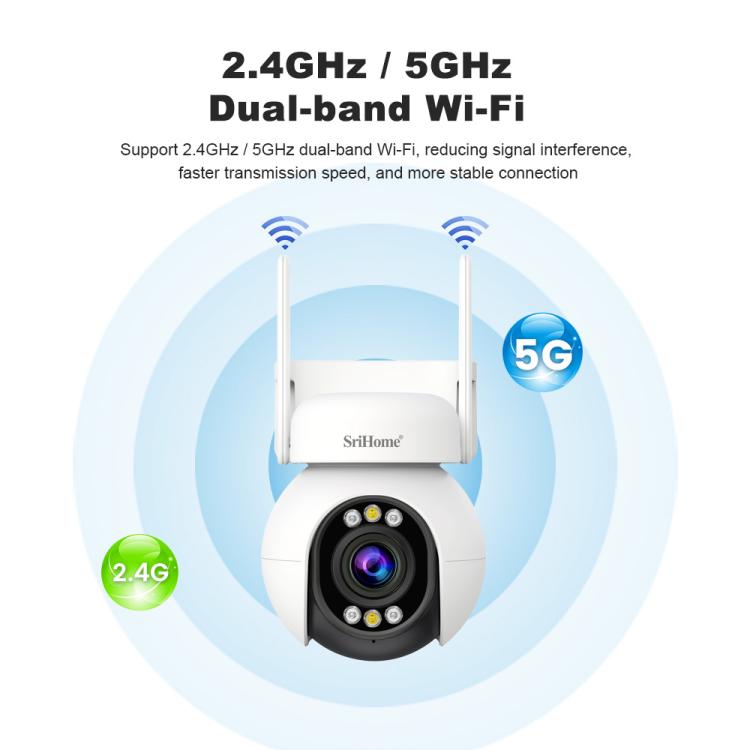 Câmara PTZ HD com Zoom Óptico 5X 4MP Srihome SH051, SH051