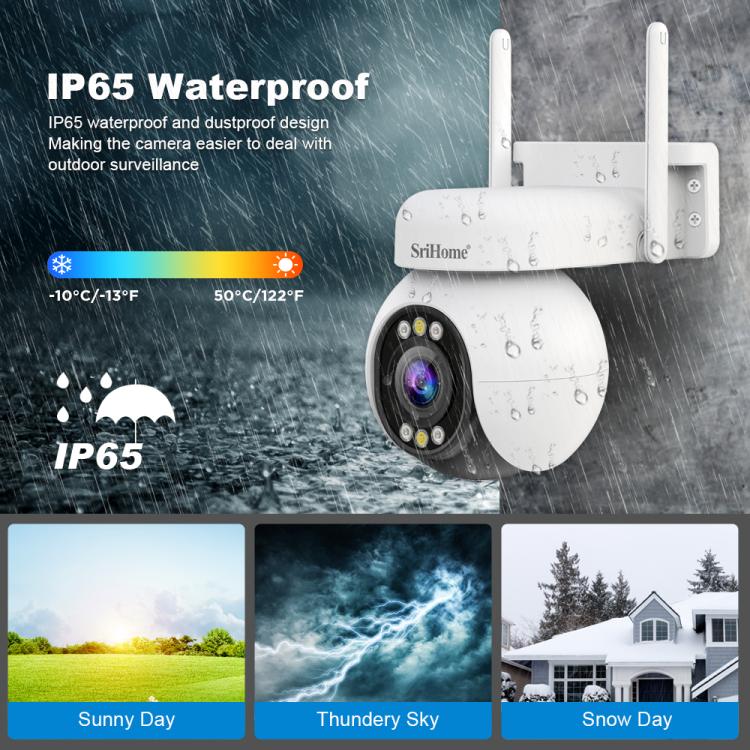 Câmara PTZ HD com Zoom Óptico 5X 4MP Srihome SH051, SH051