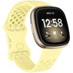 xDfind Breathable Holes Solid Color Silicone Watch Band For Fitbit Versa 3 / Sense, S, L