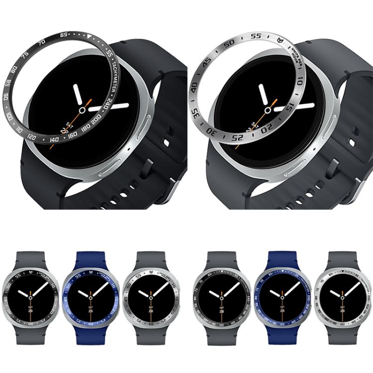 Anel de moldura metálica protetor para relógio inteligente, Estilo: Estilo E, Para Samsung Galaxy Watch8 Classic 46mm, Para Samsung Galaxy Watch8 44mm, Para Samsung Galaxy Watch8 40mm