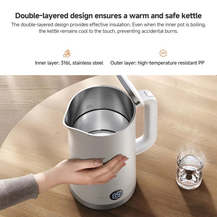 Chaleira Elétrica de Temperatura Constante Original Xiaomi Mijia 1.7L 1800W 3, Plug CN