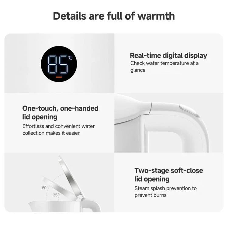 Chaleira Elétrica de Temperatura Constante Original Xiaomi Mijia 1.7L 1800W 3, Plug CN